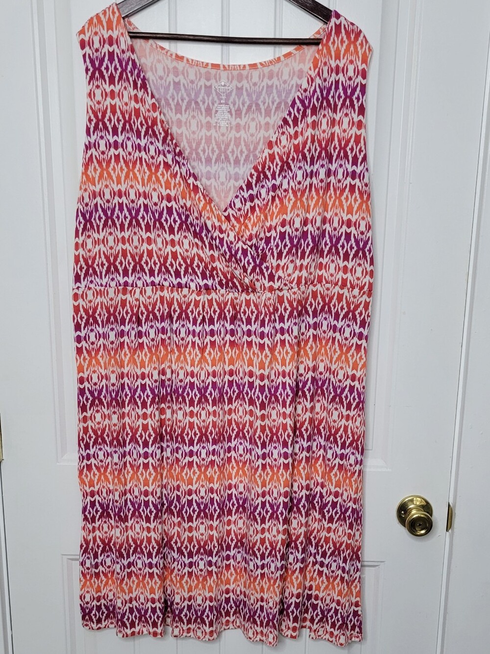 St. John's Bay Pink, Orange & Purple Printed Midi Dress